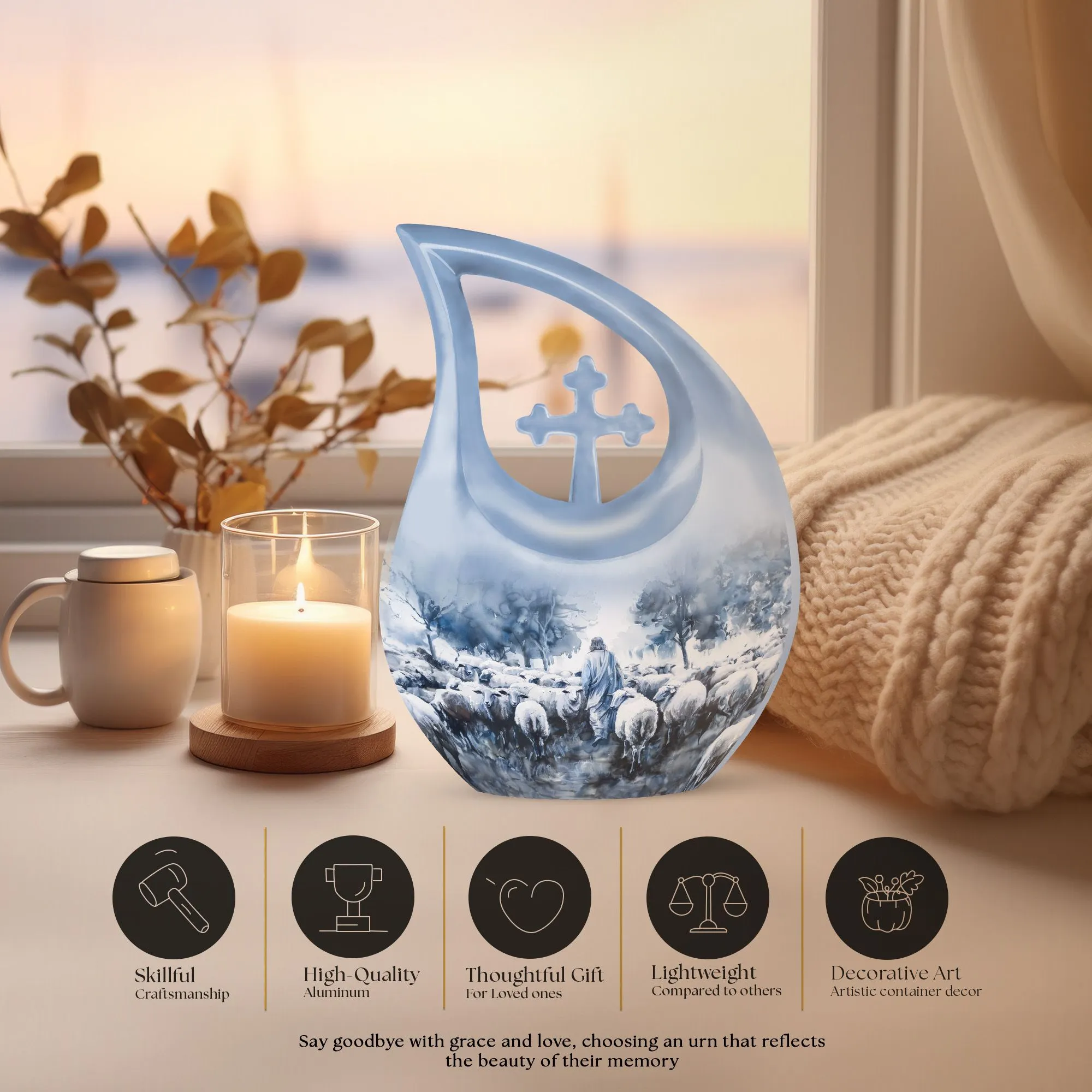 Shepherd Urn: Perfect Memorials Cremation Urn For Human Ashes