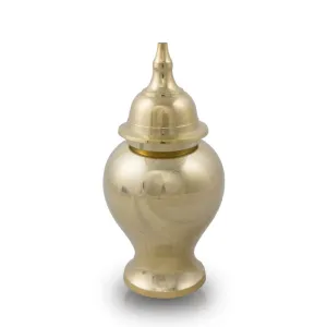 Shiny Brass Pet Urn in Small