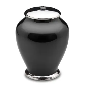Simplicity Brass Cremation Urn in Midnight Black