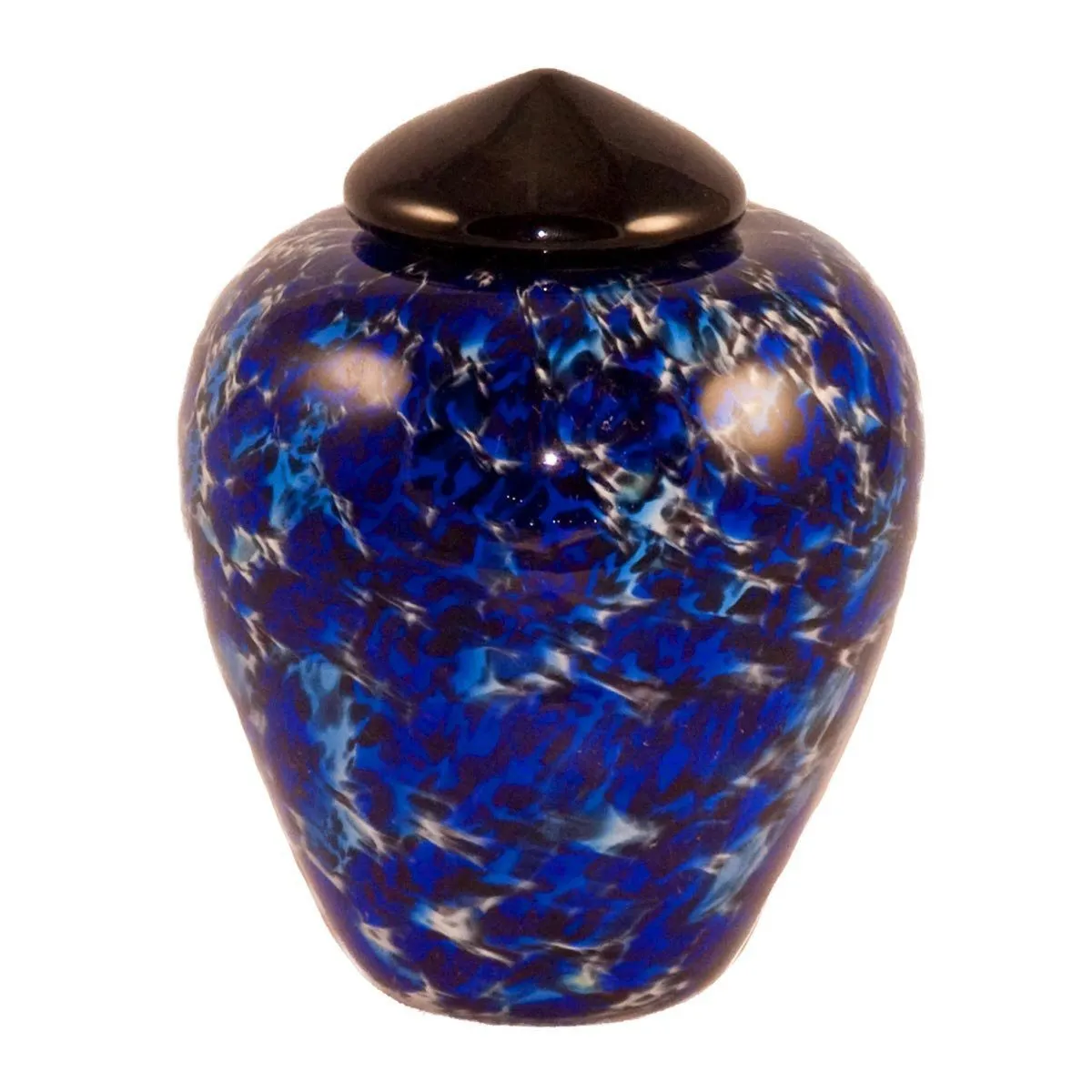 Small Hand Blown Glass Cremation Urn in Classic Water