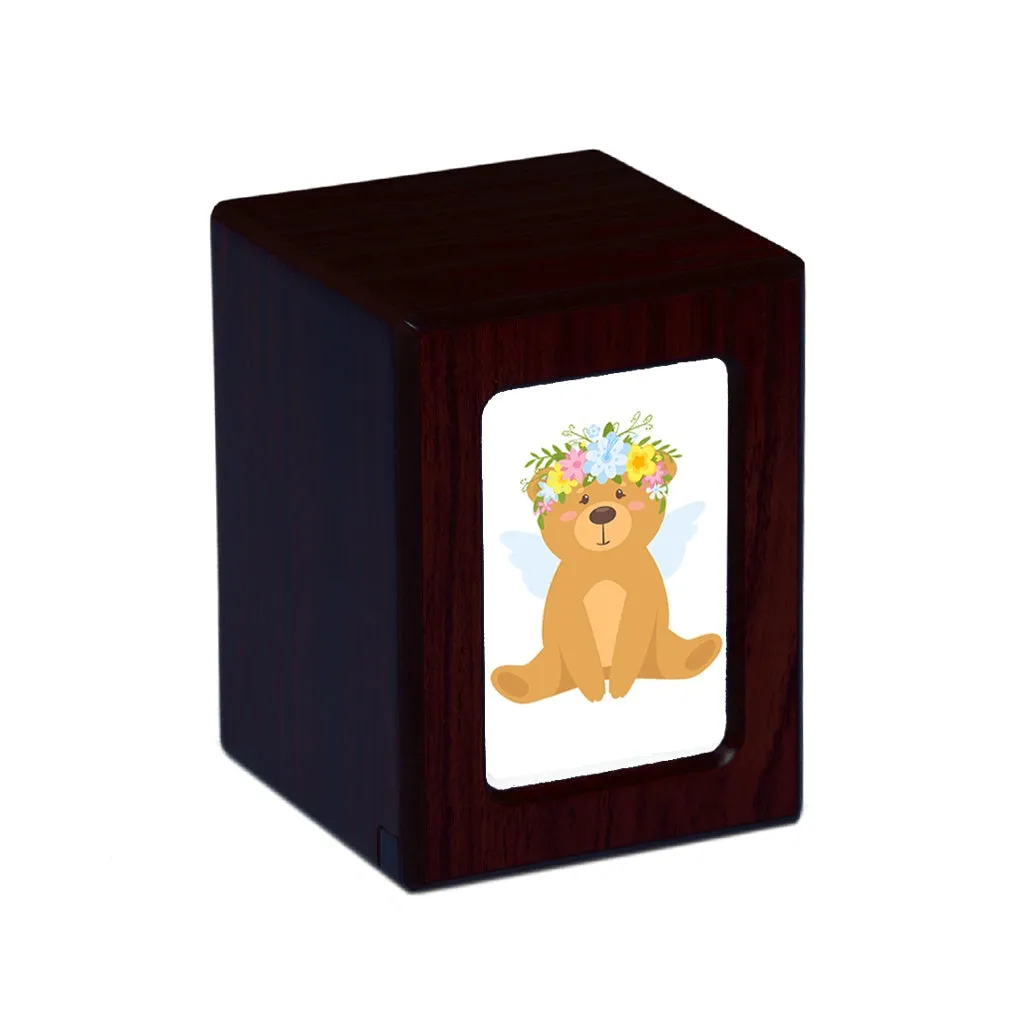 SMALL Photo Frame urn PY06 - Teddy Bear Angel Blue