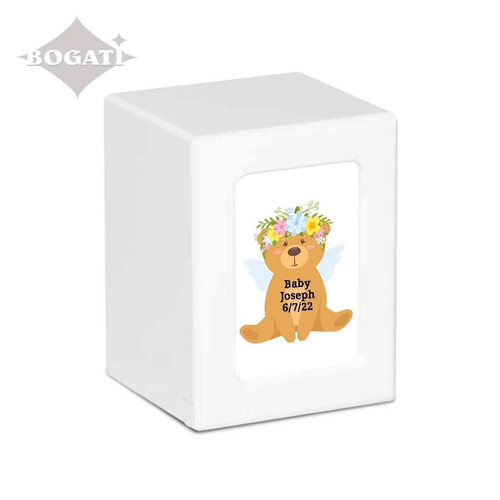 SMALL Photo Frame urn PY06 - Teddy Bear Angel Blue
