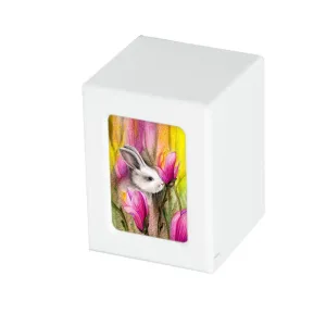 SMALL PY06 Photo Frame Urn - Rabbit with Tulips