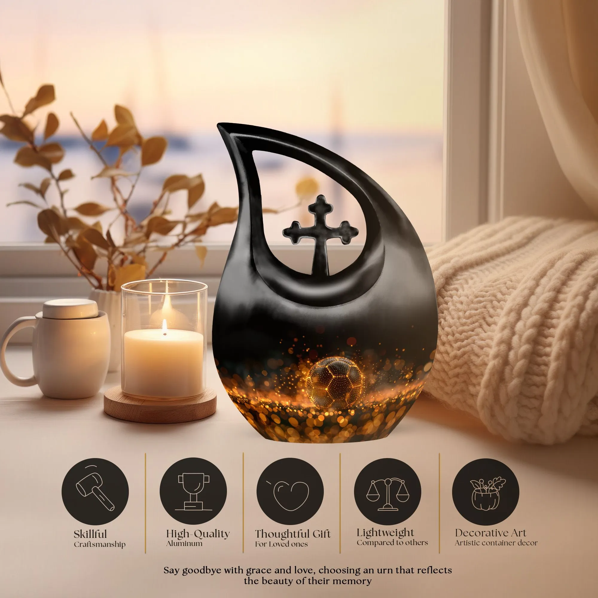 Soccer Legacy - Custom Mom Memory - Premium Memorial Ashes Holder