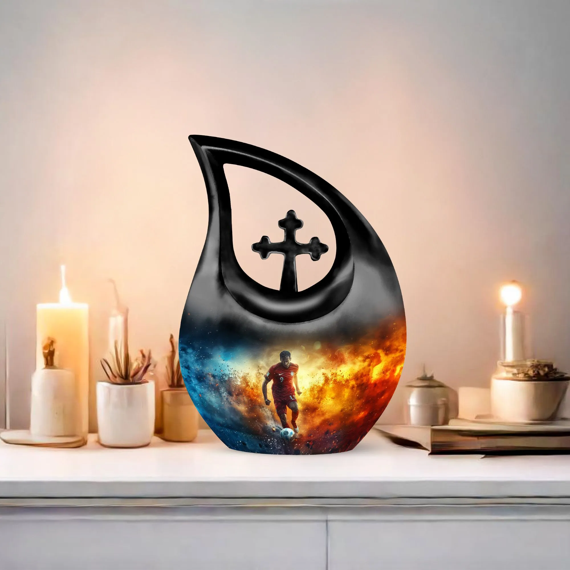 Soccer Passion Tribute: The Unique Dad's Memorial Cremation Urn