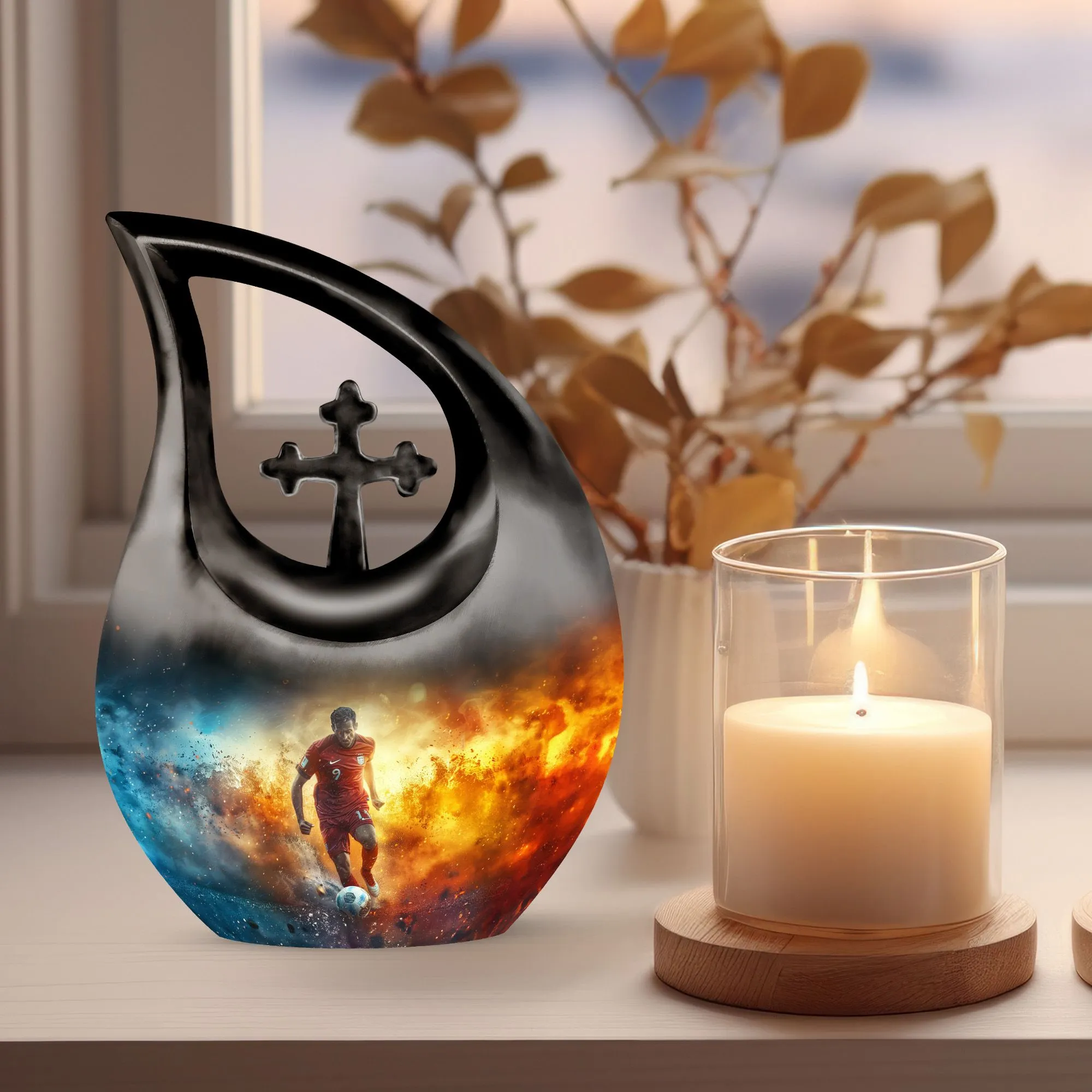 Soccer Passion Tribute: The Unique Dad's Memorial Cremation Urn