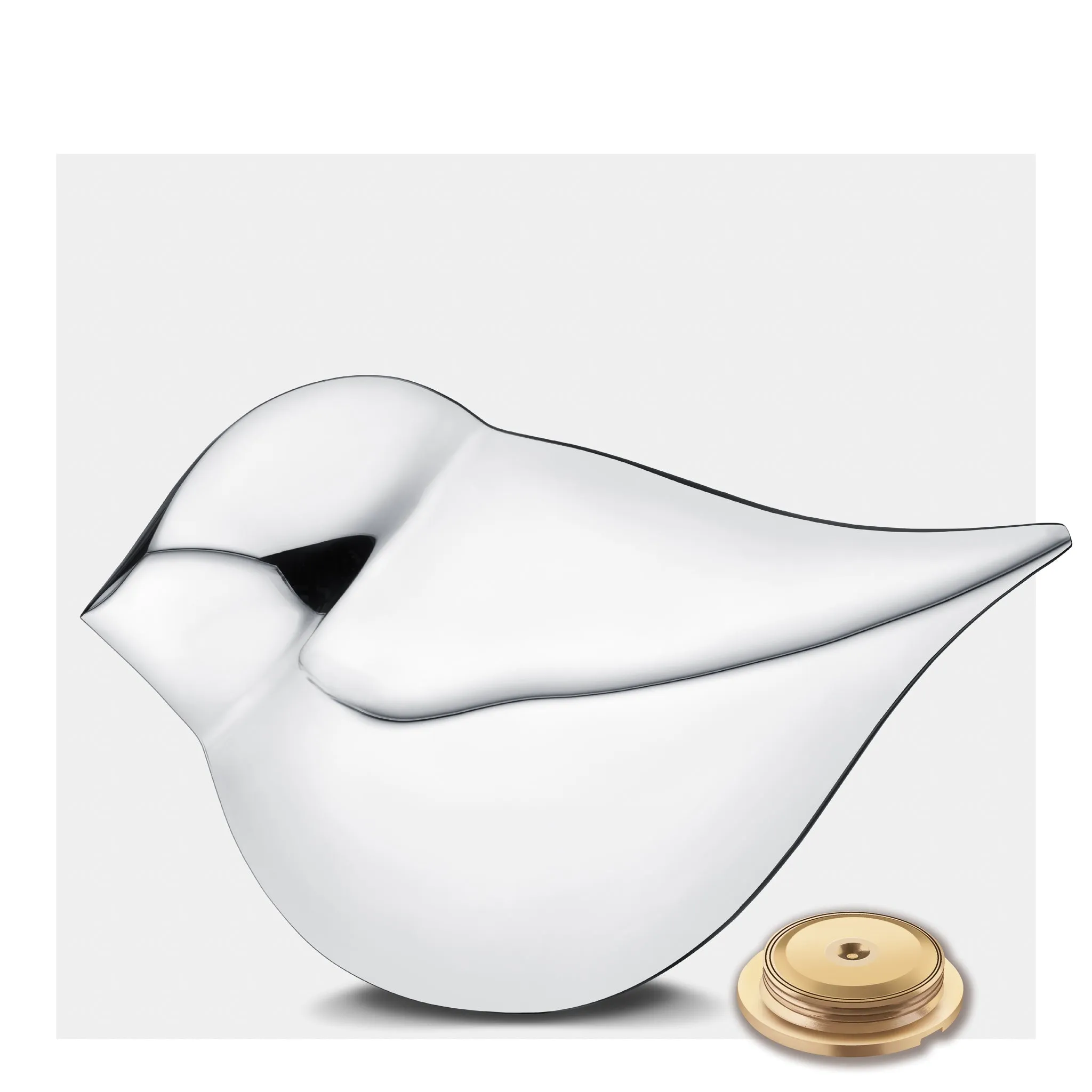 Soul Bird Brass Cremation Urn Sculpture in Silver (Female)
