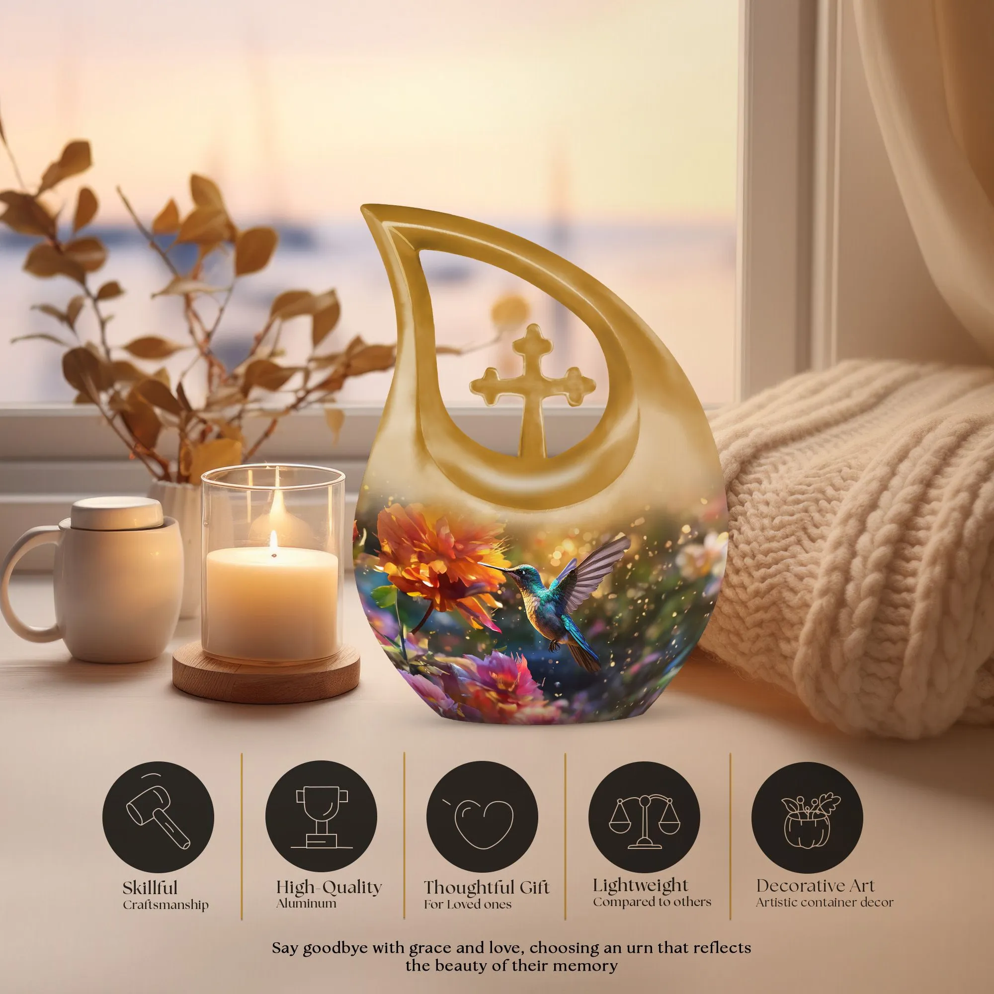 Soulful Harmony - Humming Birds Urn For Lasting Memories