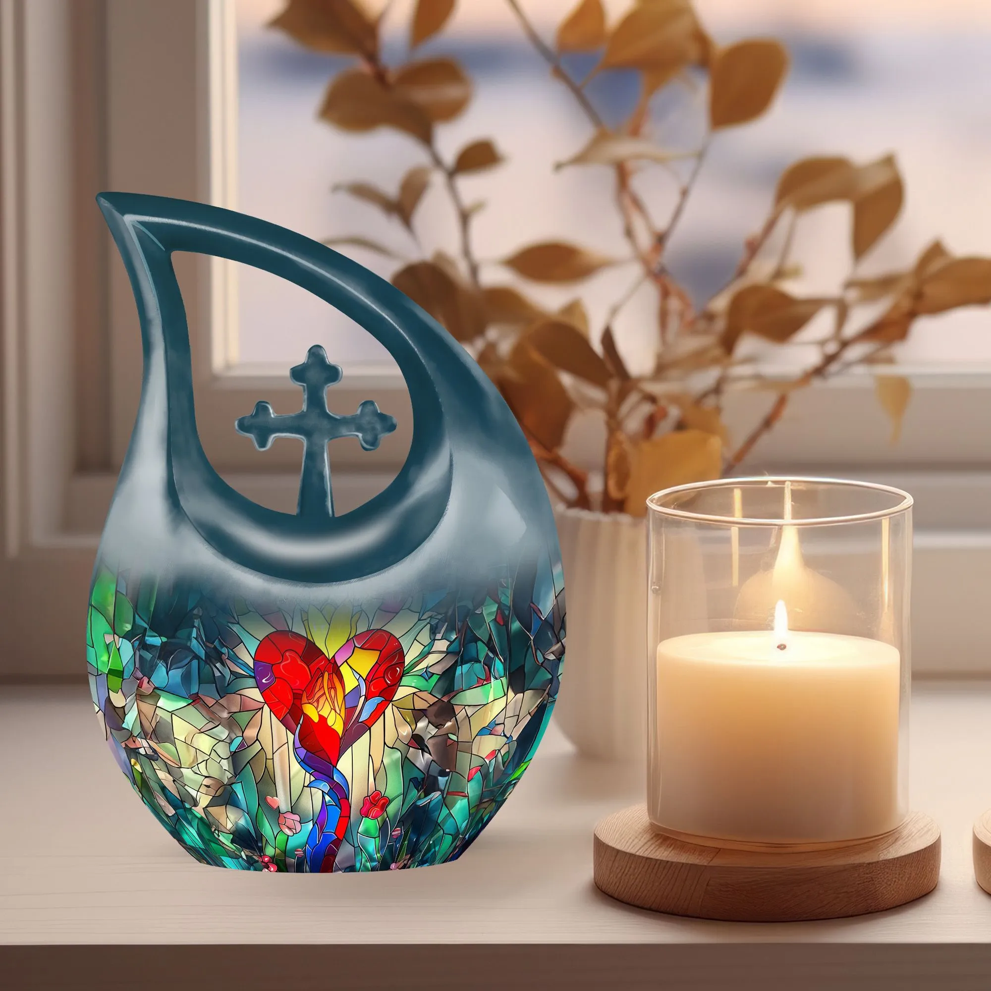 Stained Glass Urn, Affordable Keepsake for Lasting Memories