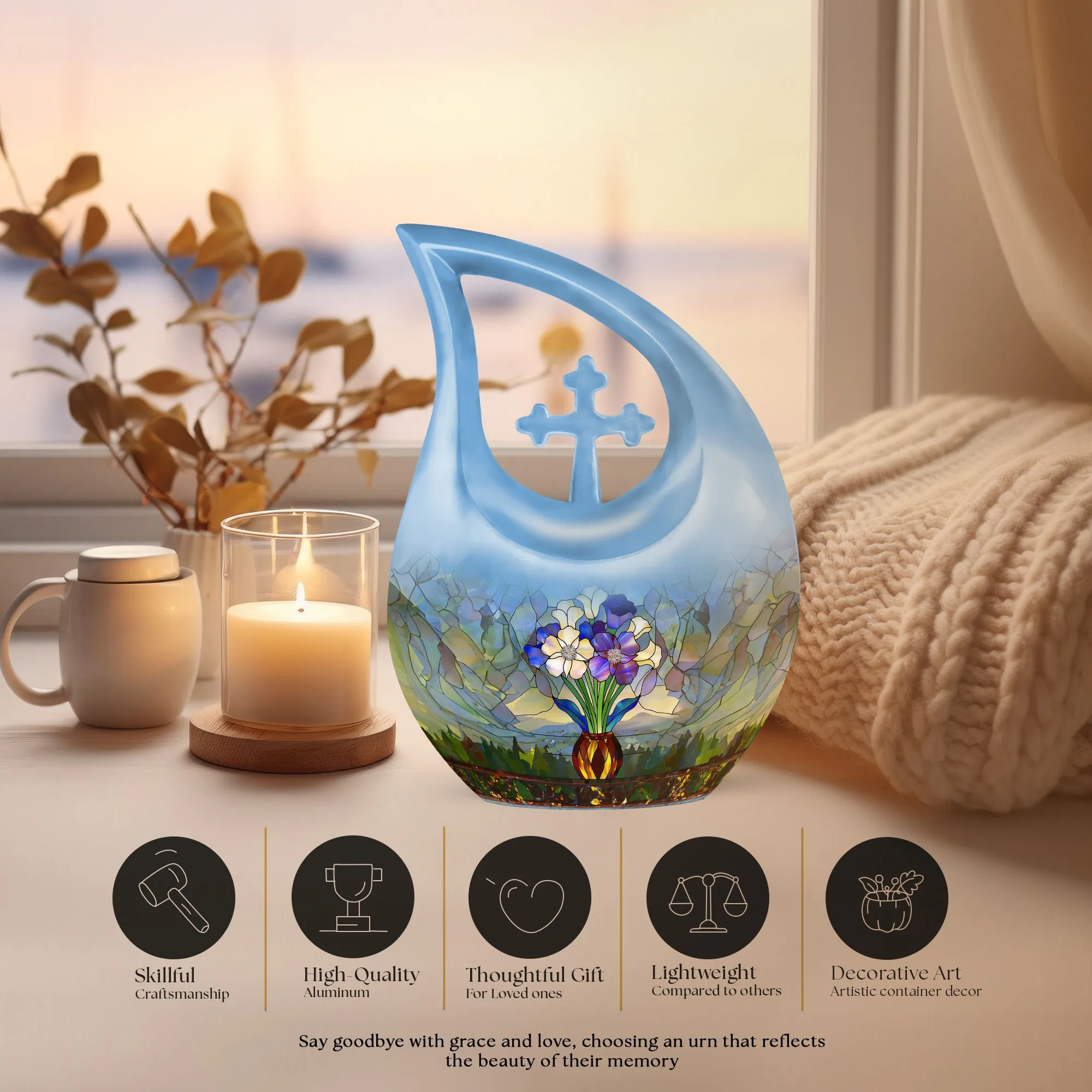Stained Glass Urn: Premium Memorial Urn for Lasting Remembrance