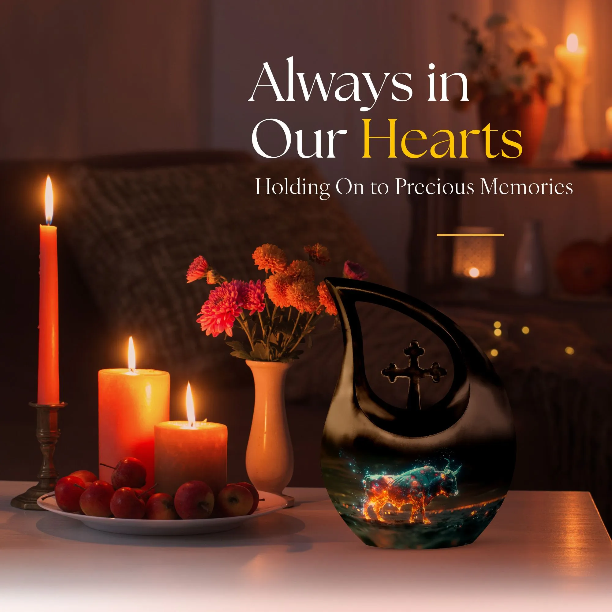 Stellar Taurus Glow Majestic Memorial Urn for Ashes