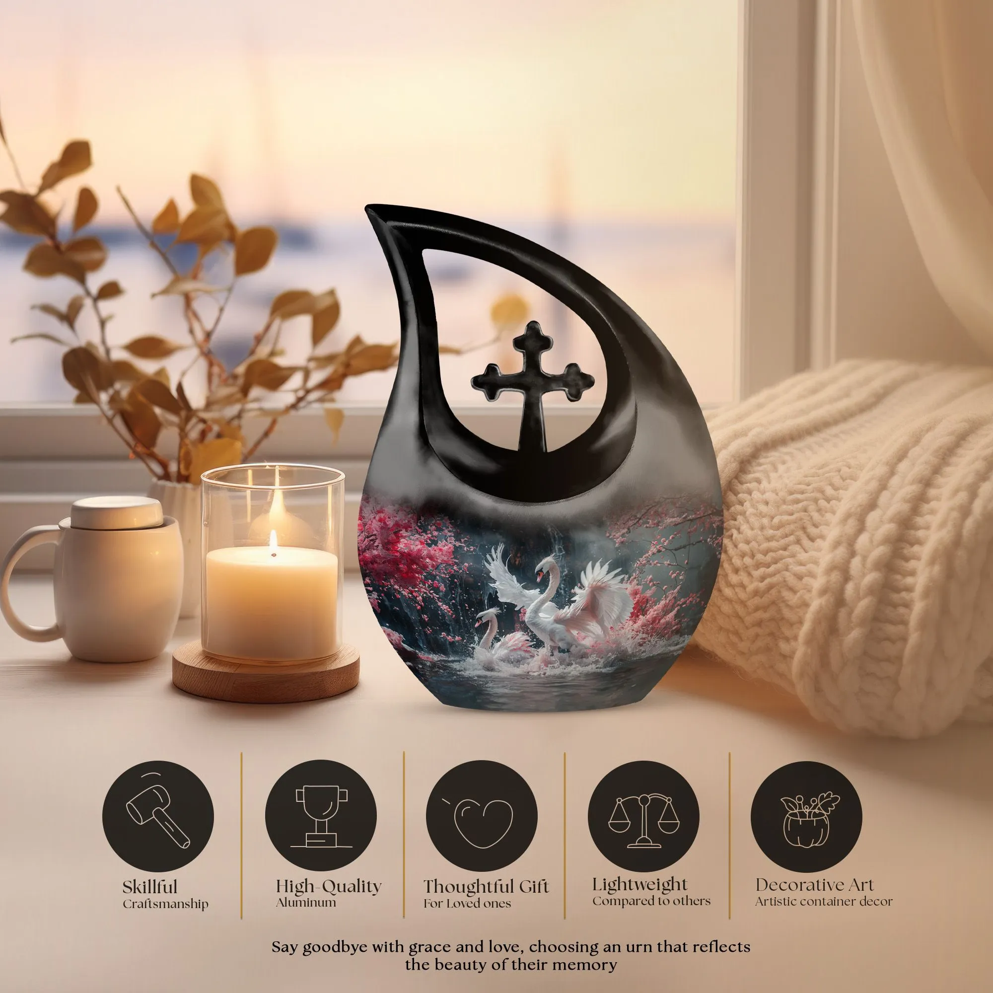 Swan Dance Tribute A Dignified Commemoration Memorial Urn