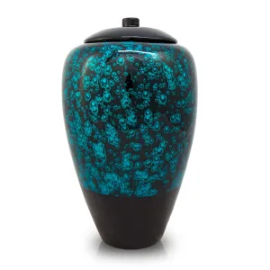 Tall Bamboo Cremation Urn in Blue