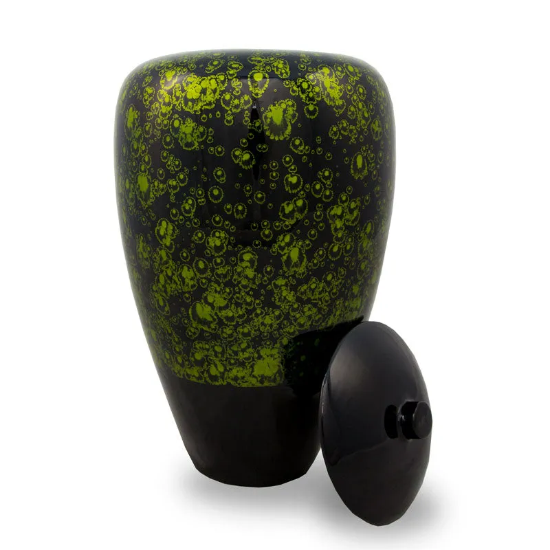 Tall Bamboo Cremation Urn in Green