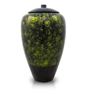 Tall Bamboo Cremation Urn in Green