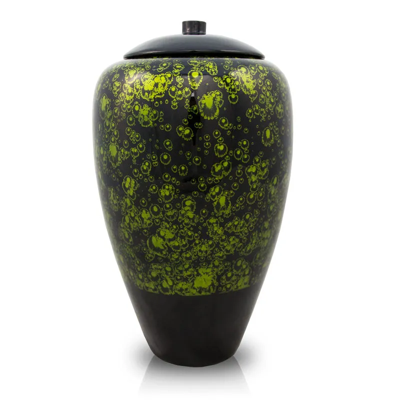 Tall Bamboo Cremation Urn in Green