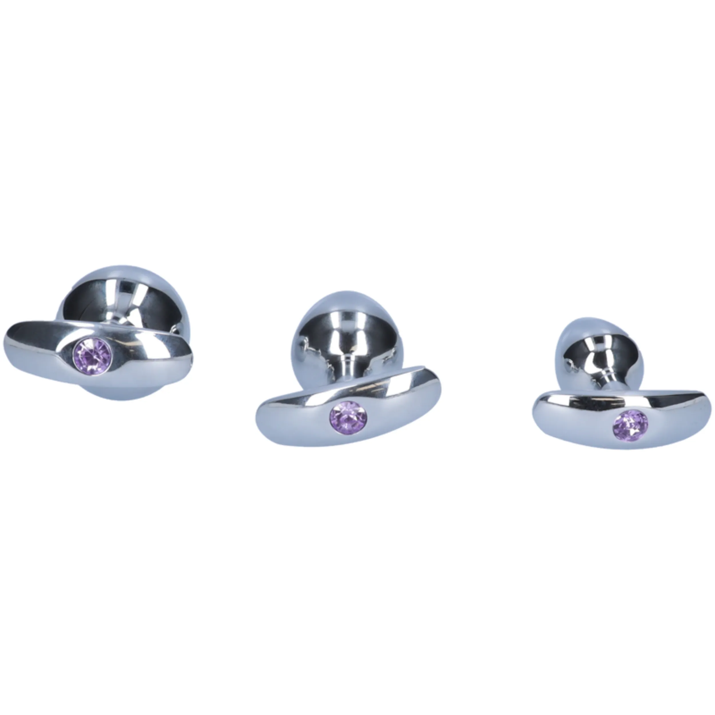 Tapered Metal Butt Plug with Jewel & Detachable Screw Plug - Available in 3 Sizes!