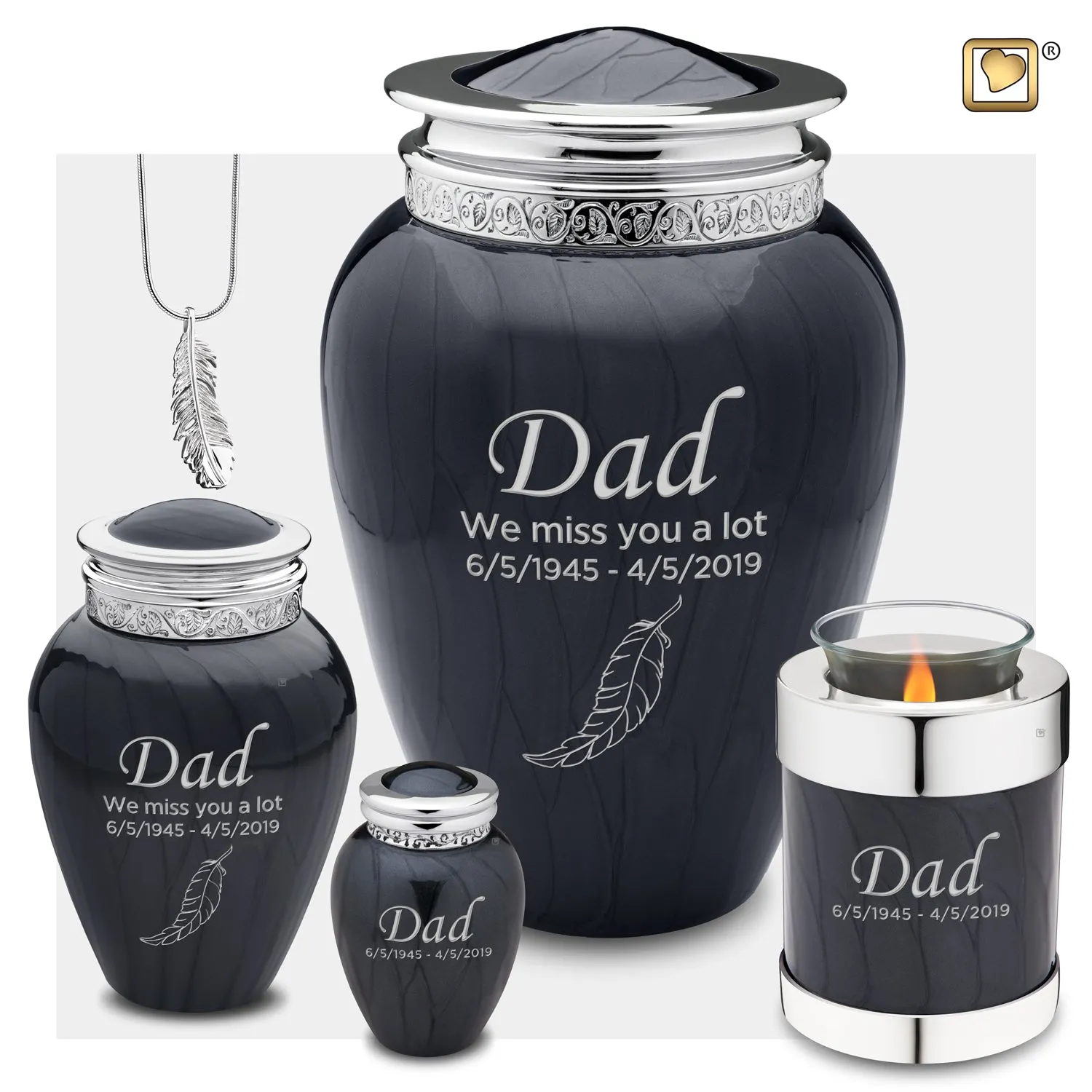 Tealight Midnight Pearl Silver Cremation Urn
