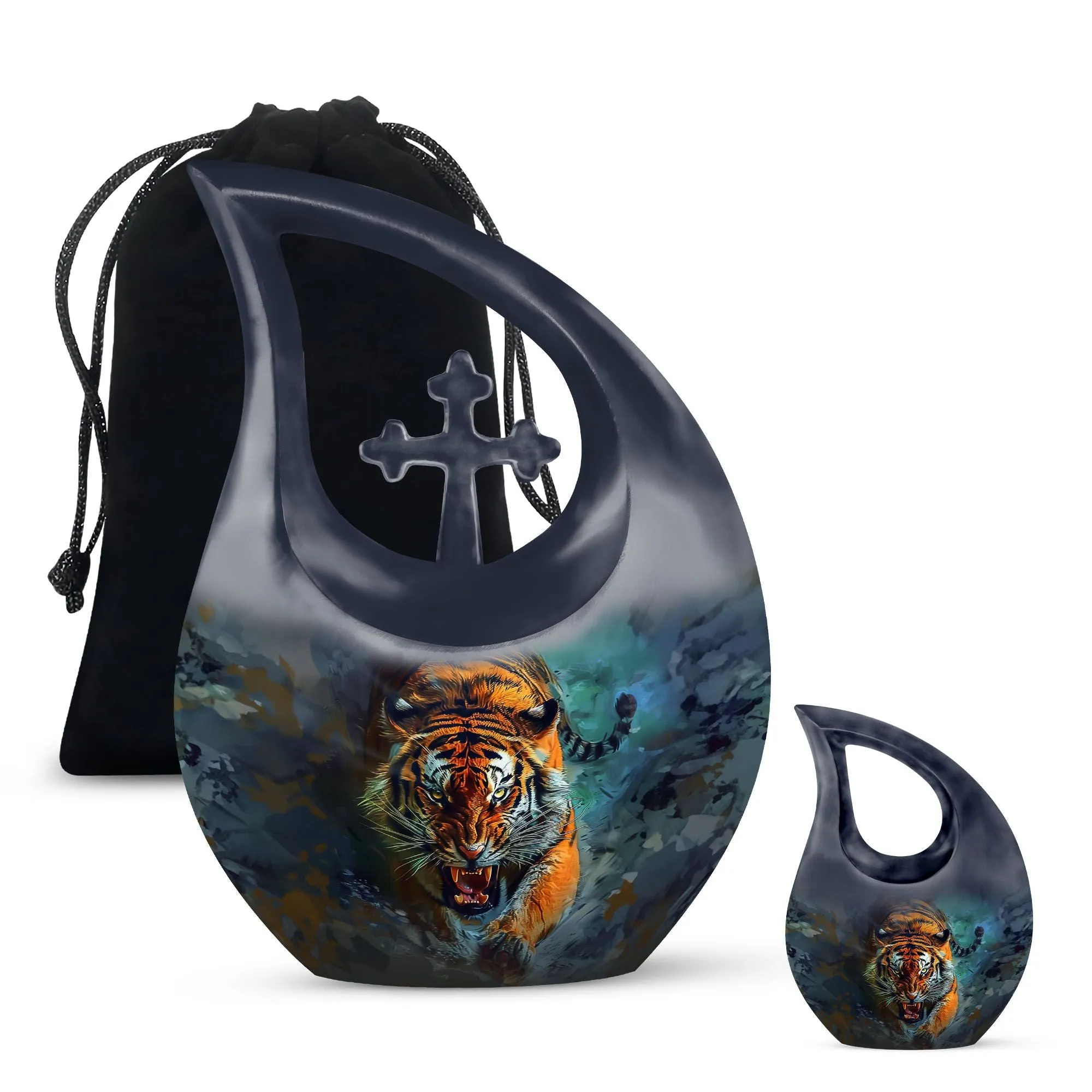 Tiger Tribute modern urn funeral urn for adults