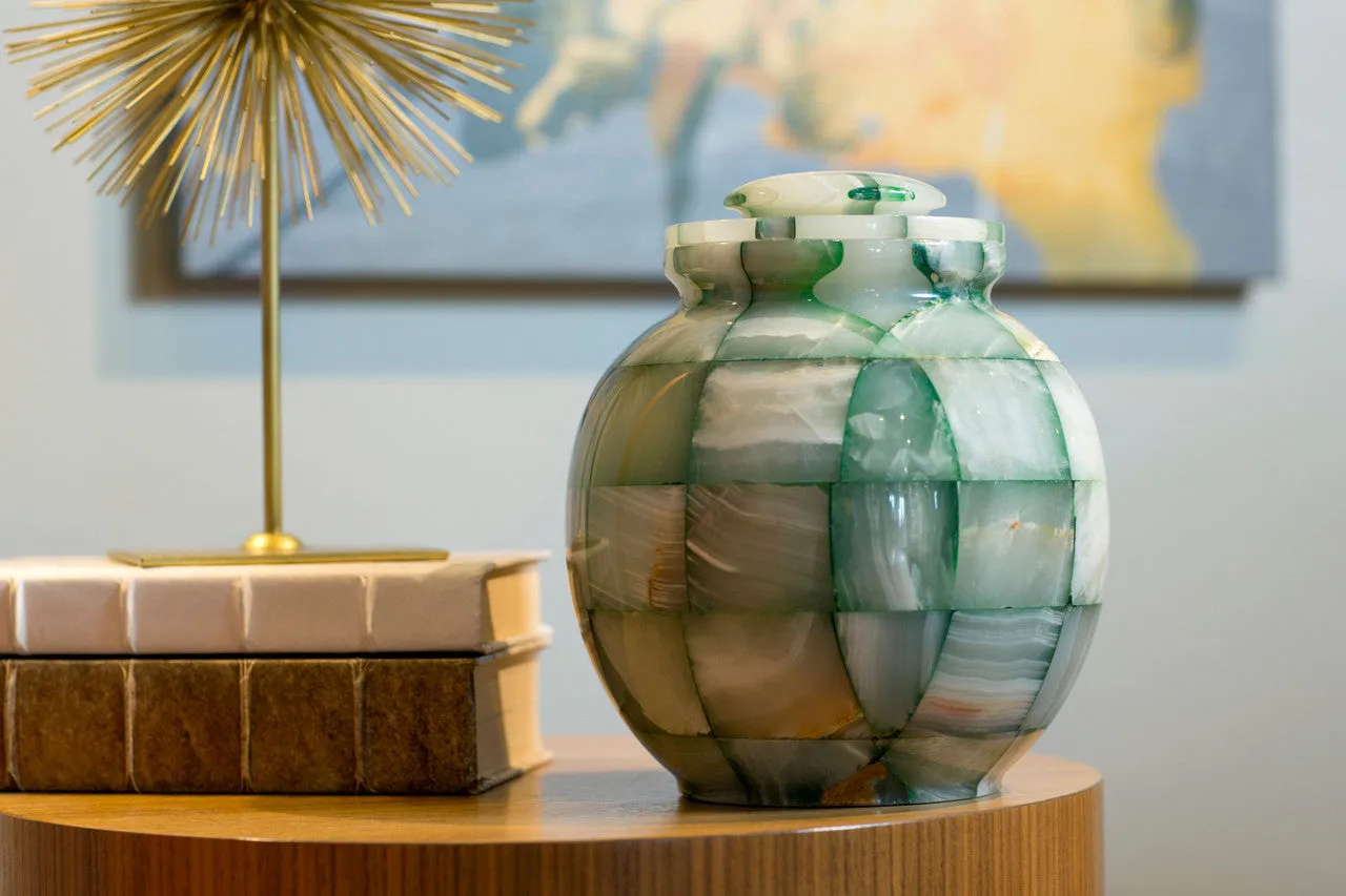Triumph Onyx Green Marble Urn