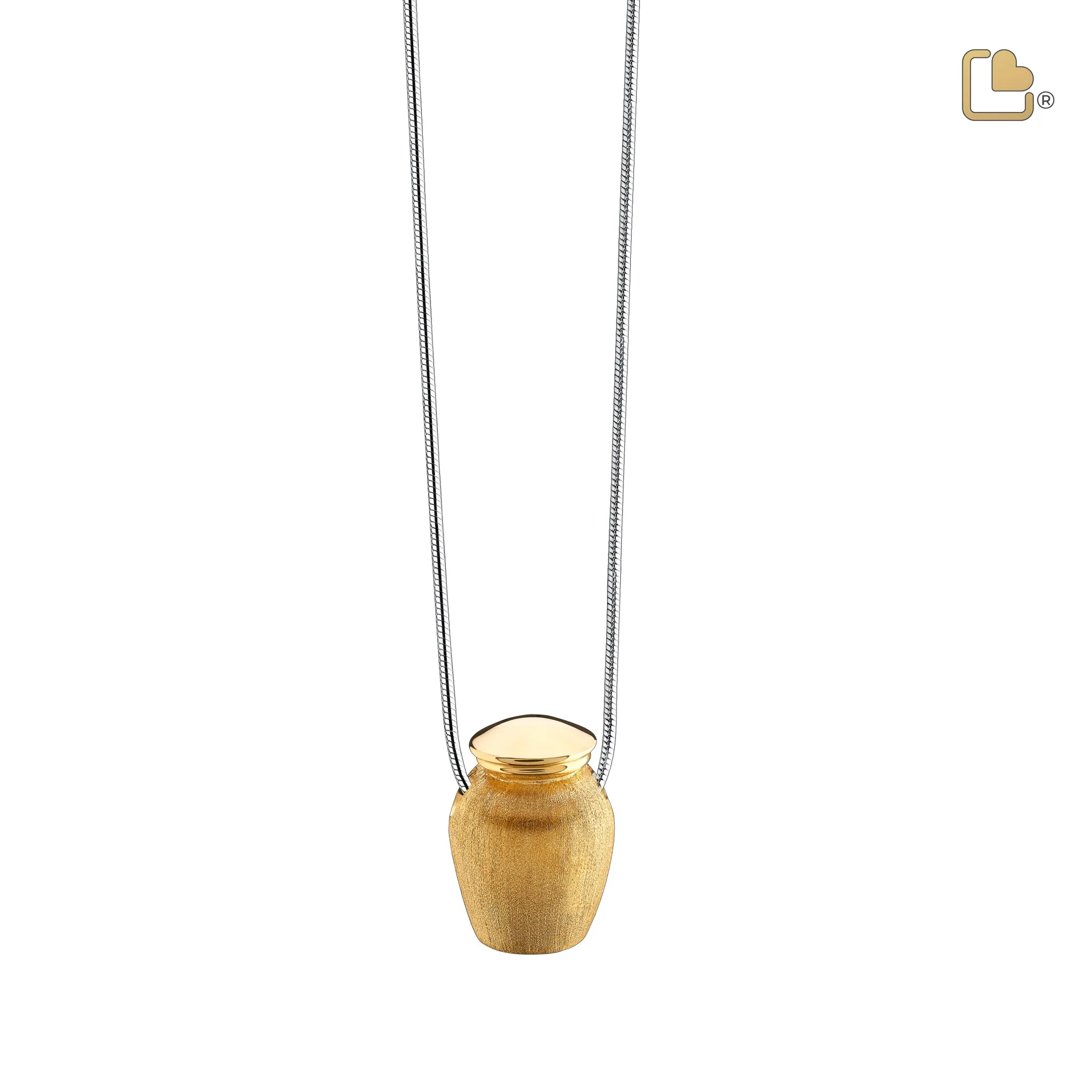 Urn Gold Vermeil Two Tone Sterling Silver Cremation Pendant
