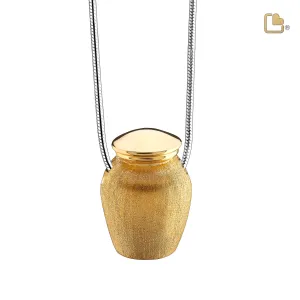 Urn Gold Vermeil Two Tone Sterling Silver Cremation Pendant