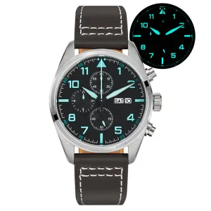 ★US Pre-Owned★Militado 39mm Chronoragph Pilot Watch ML04
