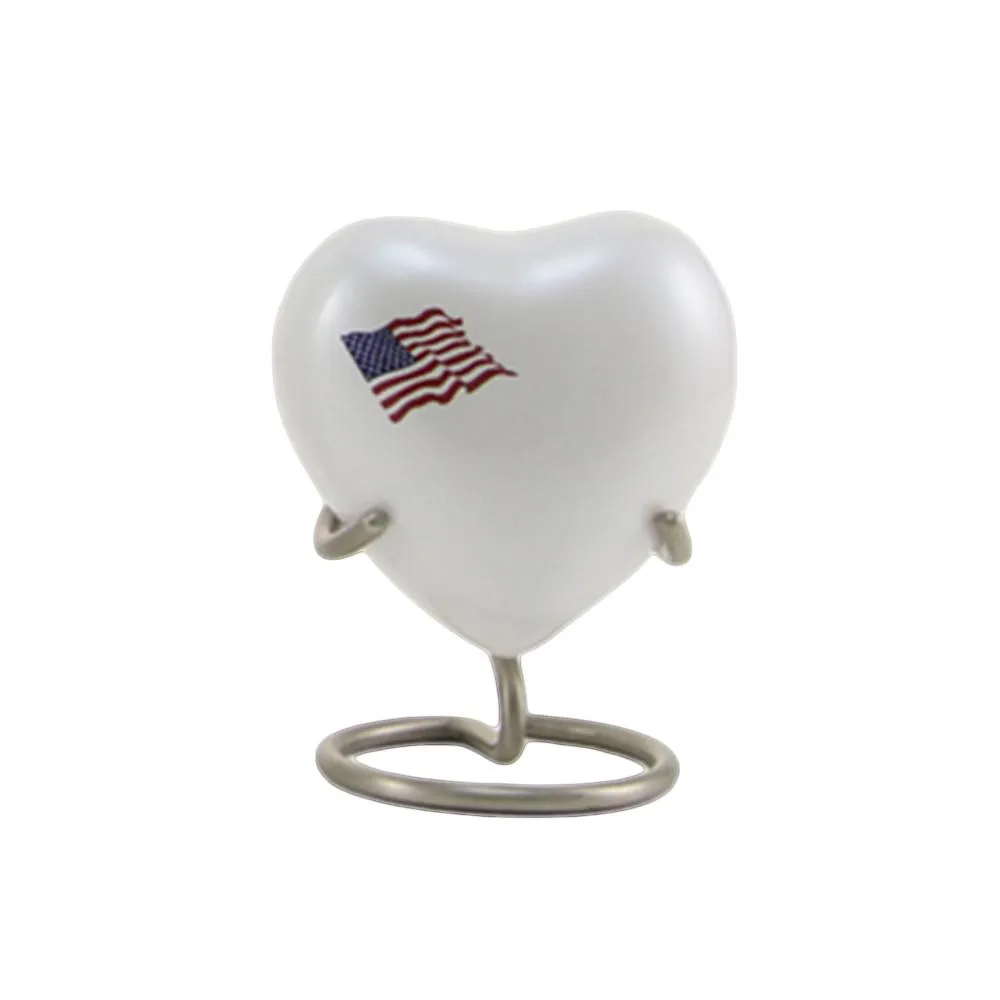 White Classic Flag, Cremation Urn
