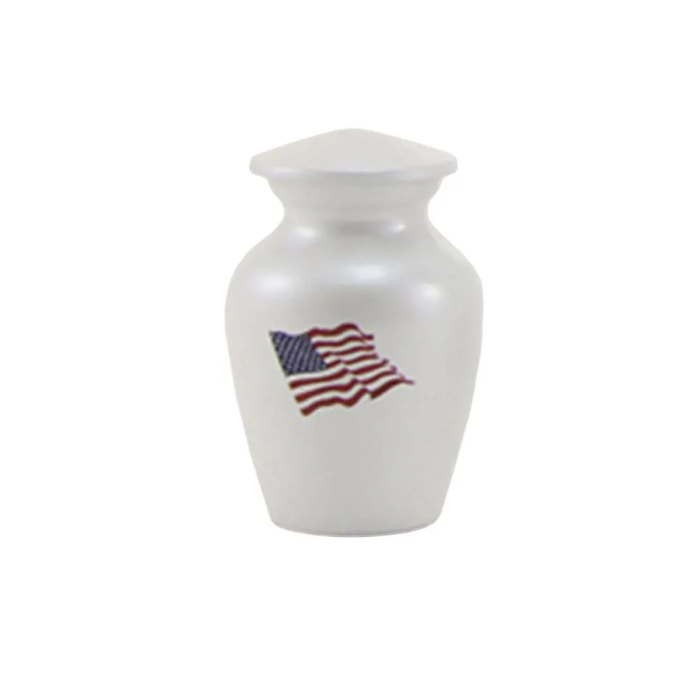 White Classic Flag, Cremation Urn