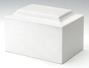 White Deluxe Cultured Marble Cremation Urn