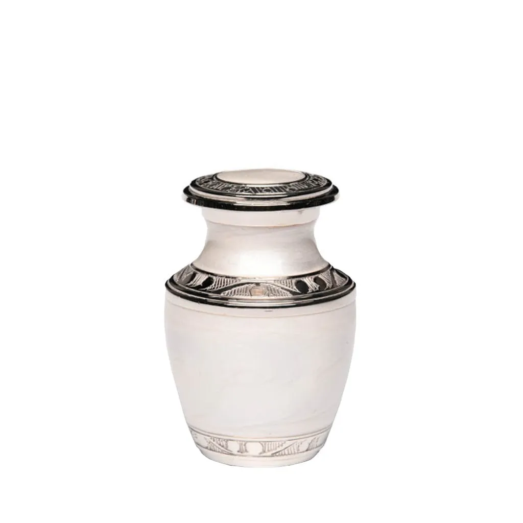 White Nickel Plated Brass Urn