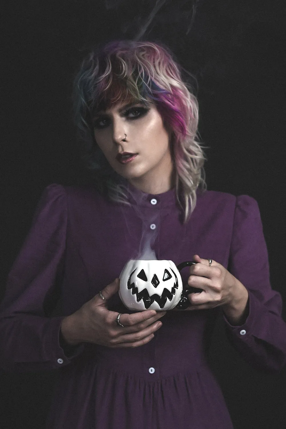 White Pumpkin Haunted Hallows Mug [WHITE]