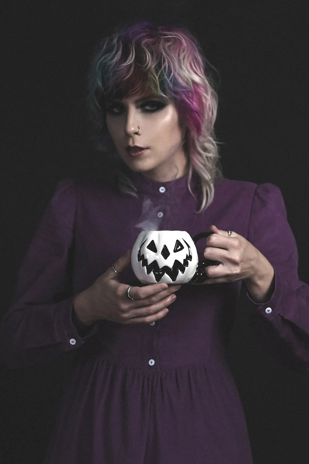 White Pumpkin Haunted Hallows Mug [WHITE]