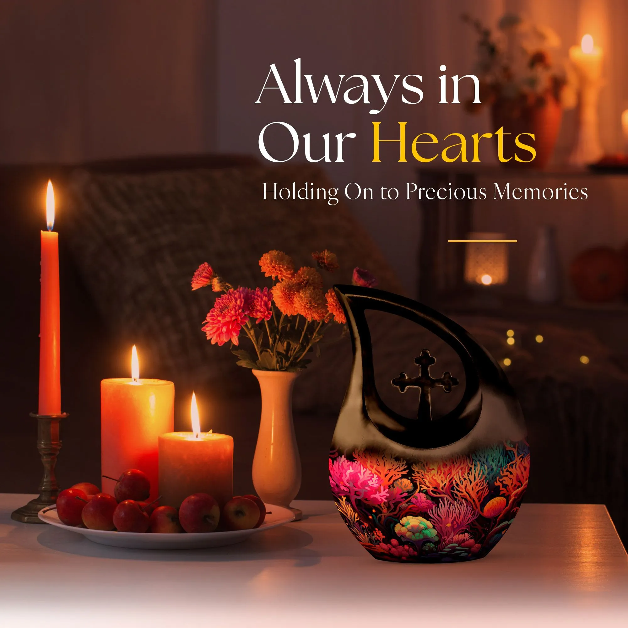 Wilderness Cross Drop Urn - Personalized Memorial for Couples