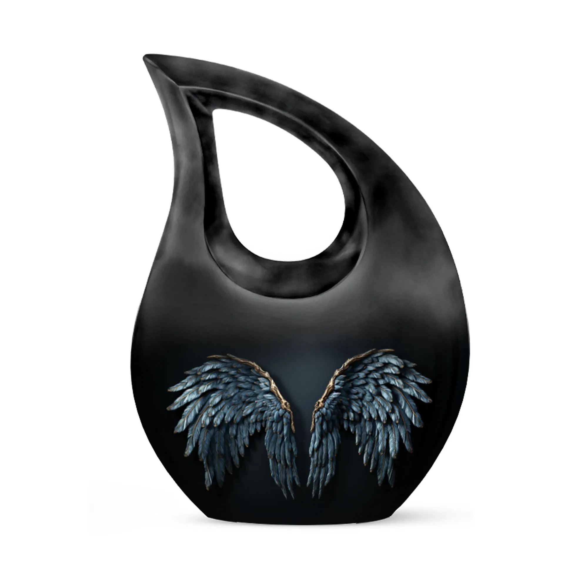 Wings Blue Eternal Rest Small Cremation Urn For Adult Human Ashes
