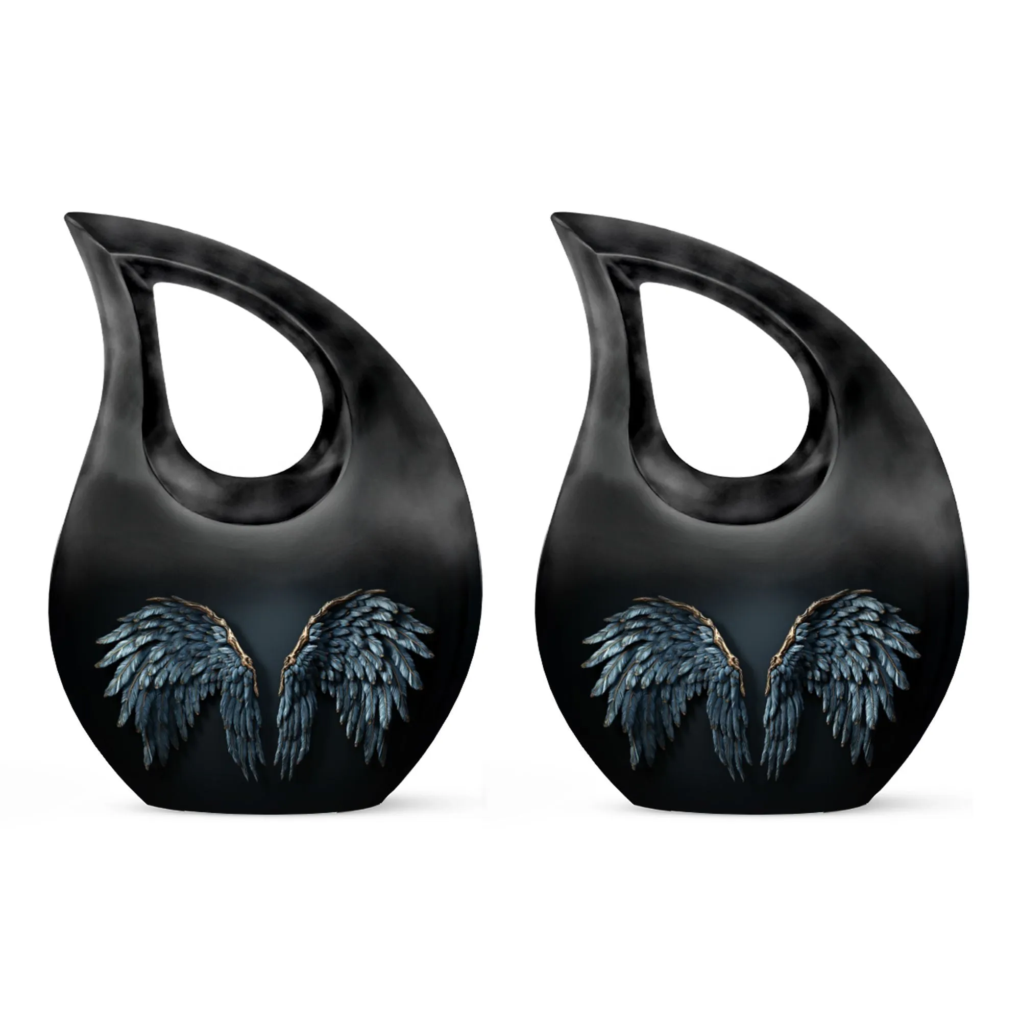 Wings Blue Eternal Rest Small Cremation Urn For Adult Human Ashes
