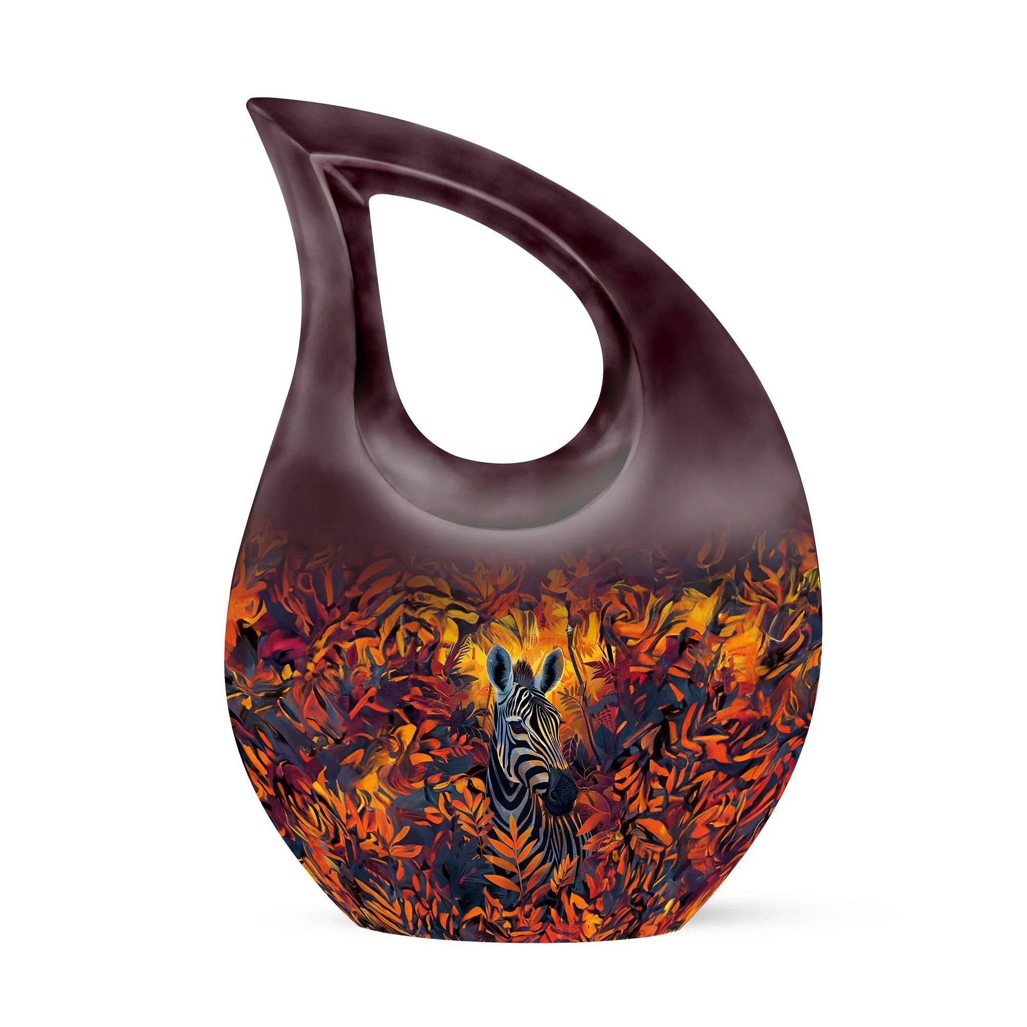 Zebra Urn Cross Drop Design - Tribute Cremation Memorial