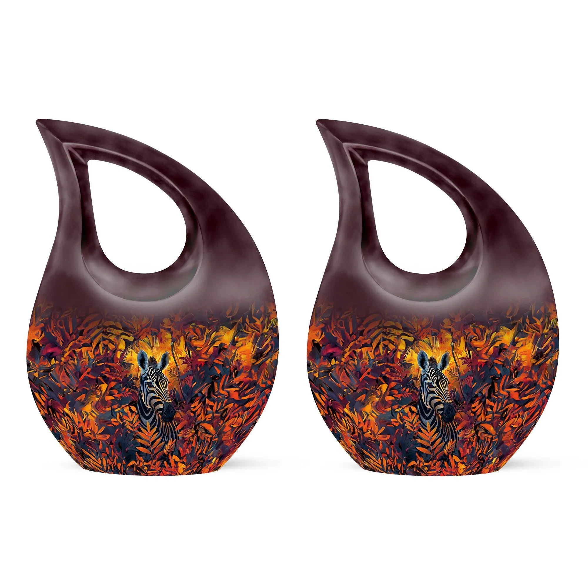 Zebra Urn Cross Drop Design - Tribute Cremation Memorial