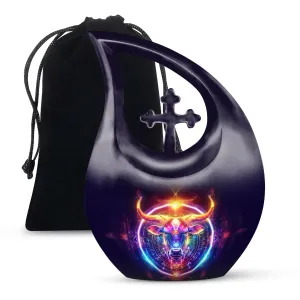Zodiac Serenity Affordable Burial and Memorial Urn - A celestial