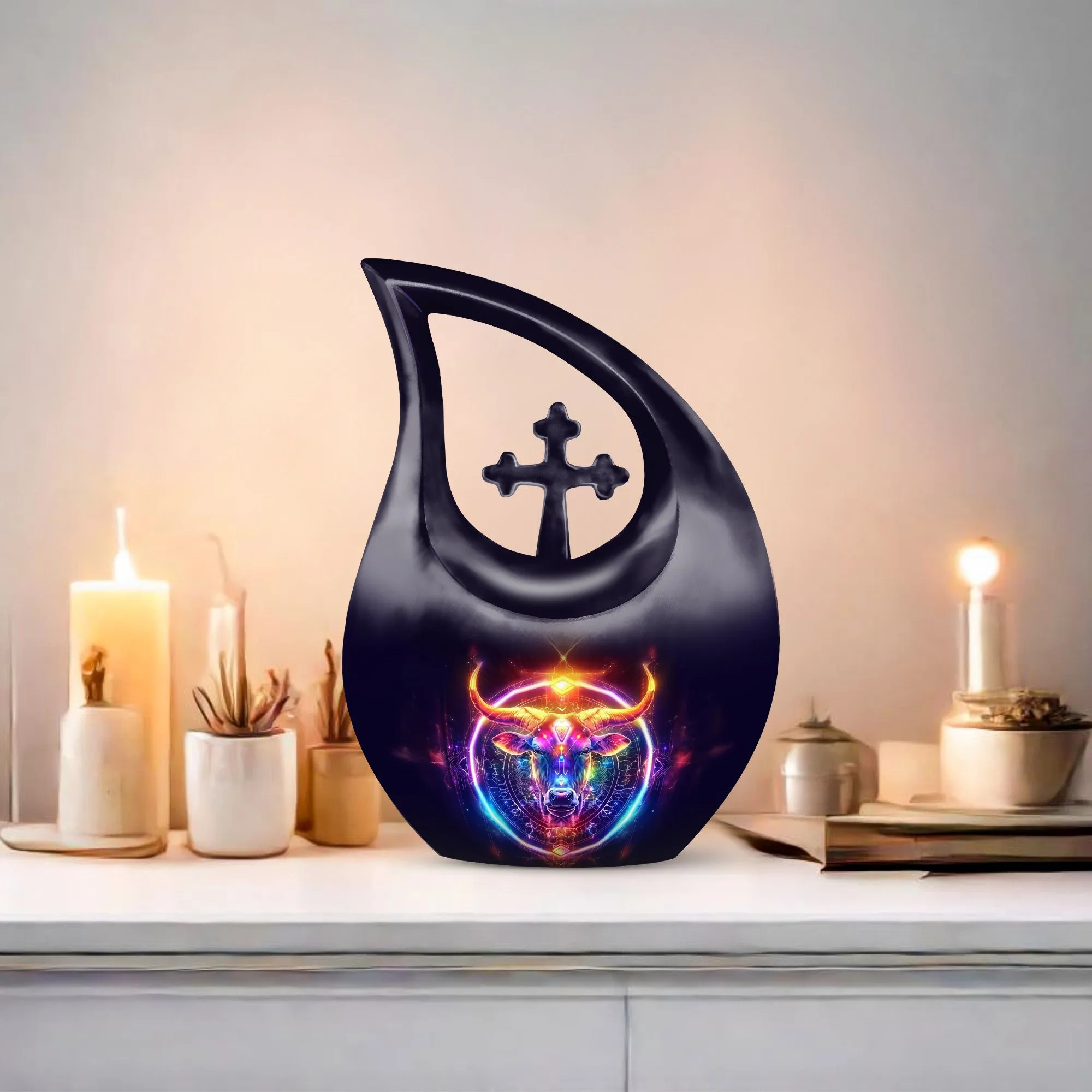 Zodiac Serenity Affordable Burial and Memorial Urn - A celestial