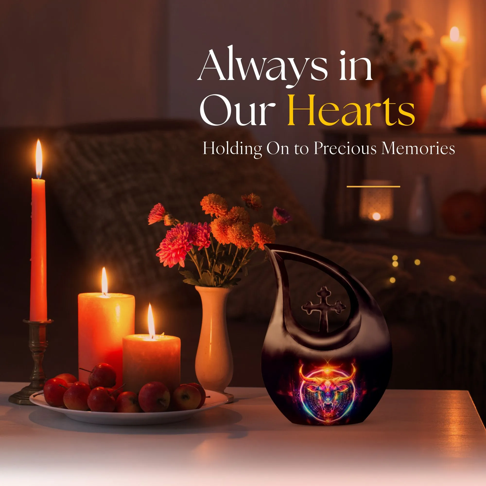 Zodiac Serenity Affordable Burial and Memorial Urn - A celestial