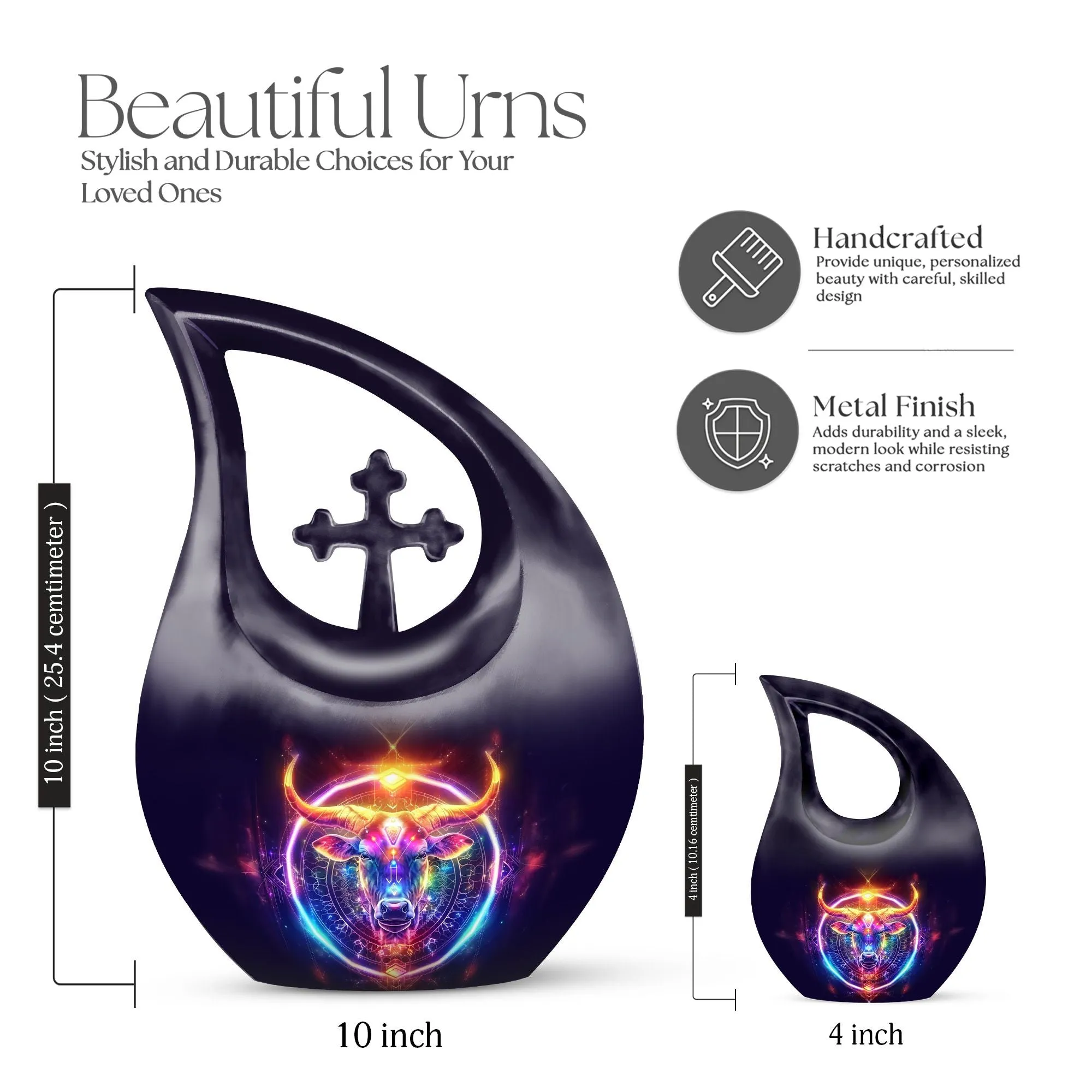 Zodiac Serenity Affordable Burial and Memorial Urn - A celestial