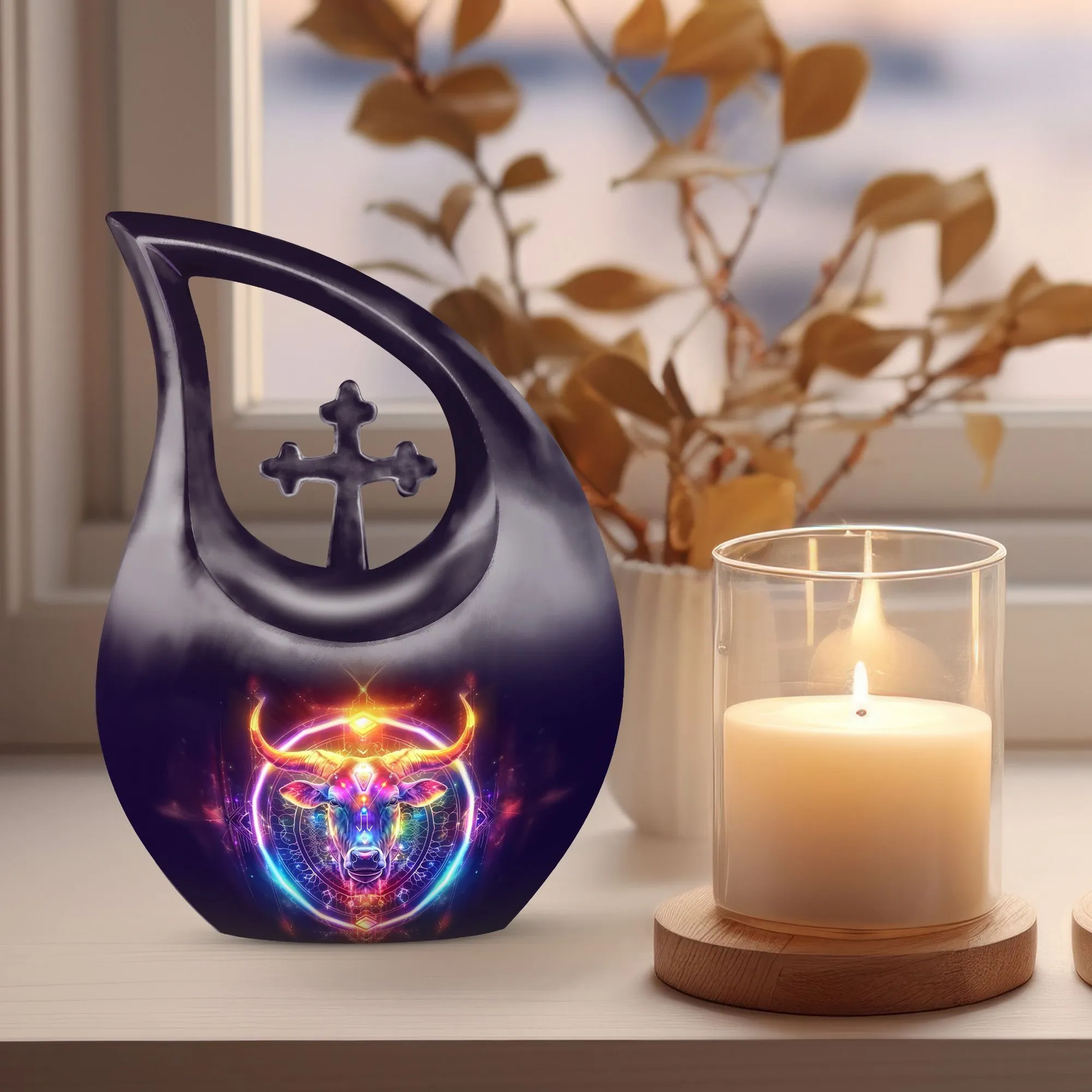 Zodiac Serenity Affordable Burial and Memorial Urn - A celestial