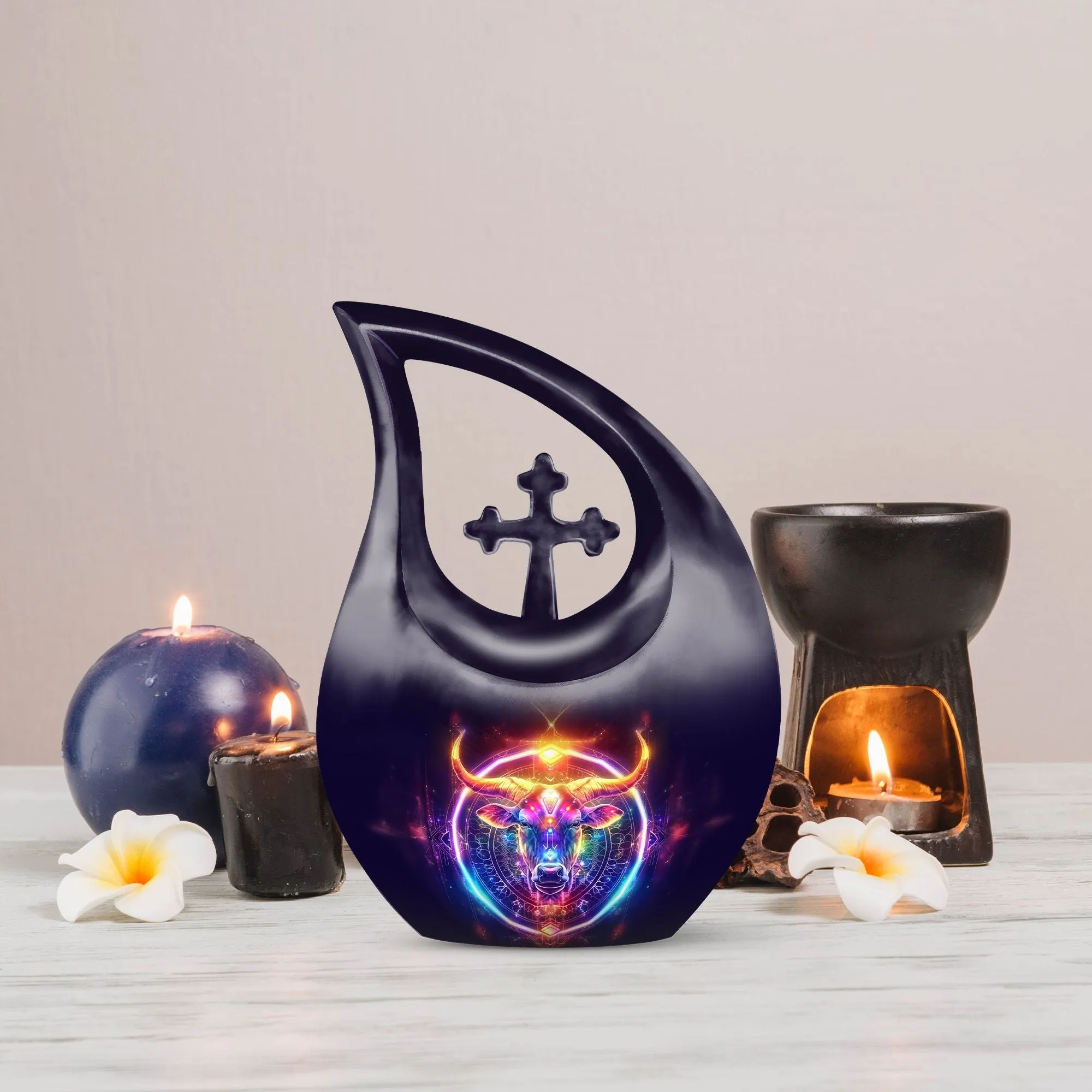 Zodiac Serenity Affordable Burial and Memorial Urn - A celestial